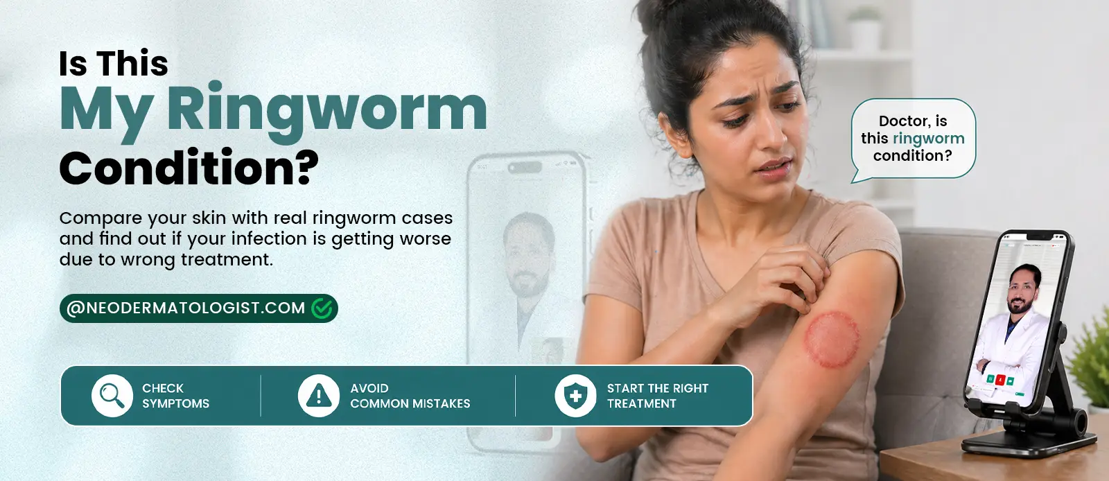 Compare your skin with real ringworm cases and find out if your infection is getting worse due to wrong treatment - Know if this is your ringworm condition