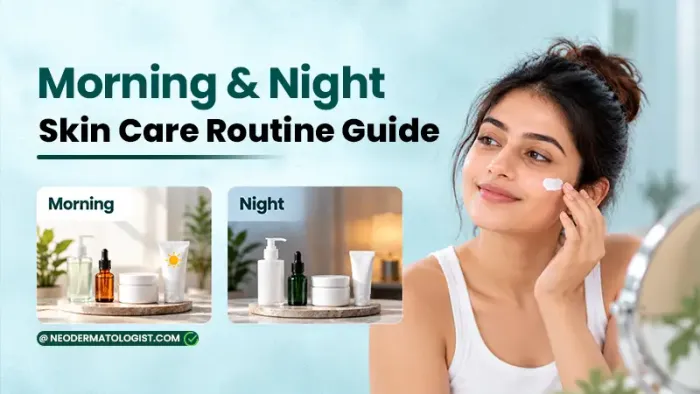 Morning and night skin care routine - book an online consultation with Dr. Karm Patel at Neodermatologist for personalized skincare advice.