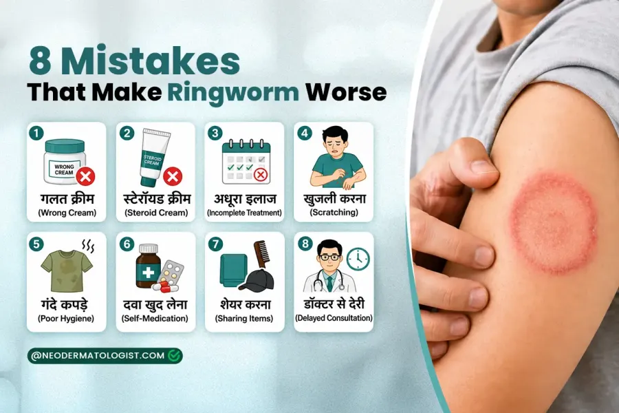 8 common mistakes in ringworm treatment that cause infection to spread - Dermatologist Guide