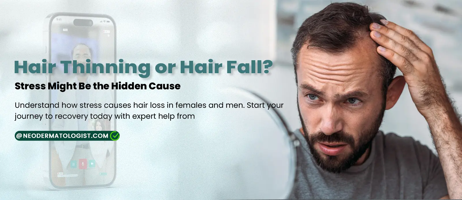 Hair Thinning or Hair Fall? Understand how stress causes hair loss in females and men. 