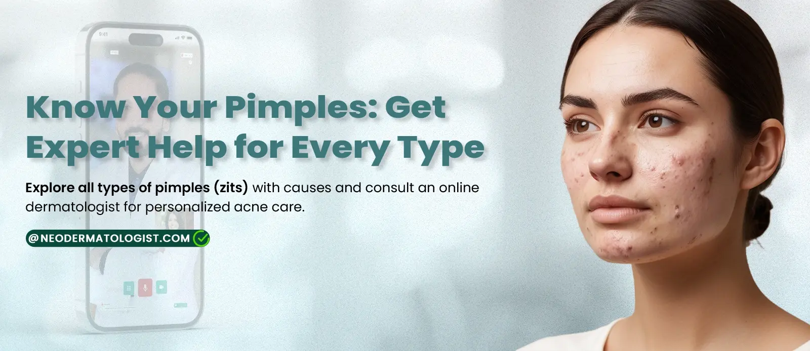 अपने पिंपल्स को जानें: हर प्रकार के पिंपल्स (जिट्स) और उनके कारणों के लिए नियोडर्मेटोलॉजिस्ट के विशेषज्ञ त्वचा विशेषज्ञ से ऑनलाइन विशेषज्ञ मदद पाएं।