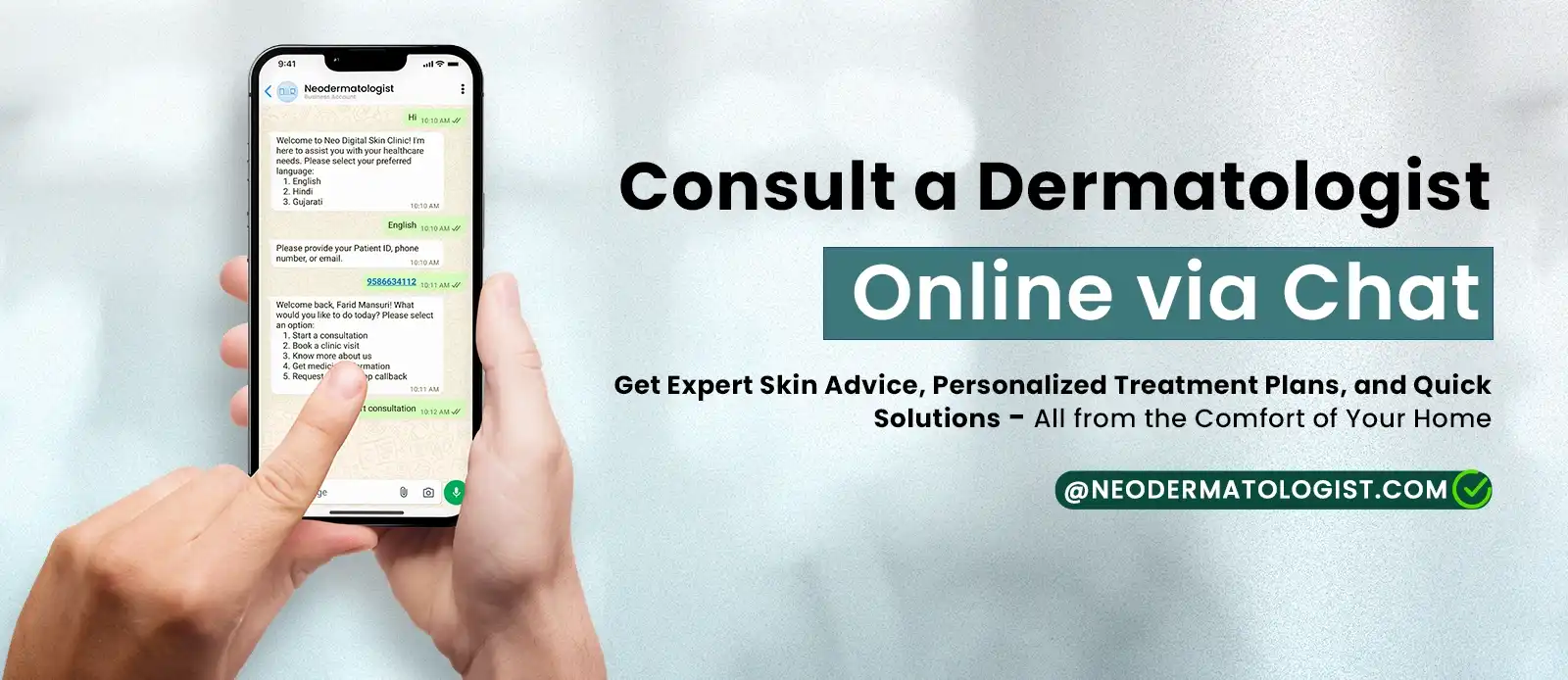 At Neodermatologist - Consult Dermatologist Online Via Chat or Video Call From the Comfort Of Your Home