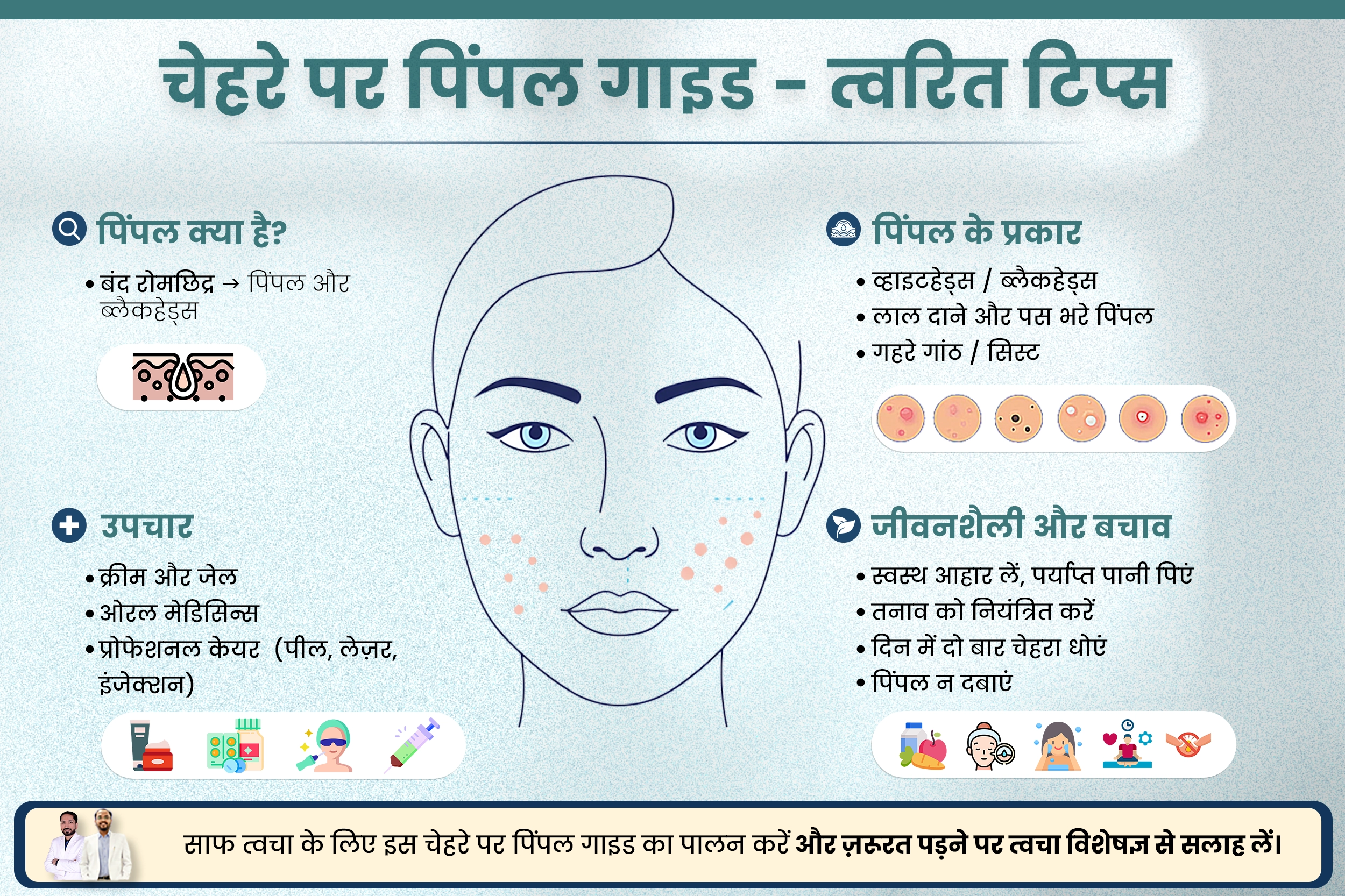 चेहरे पर पिंपल गाइड - त्वरित टिप्स - पिंपल्स विशेषज्ञ  डॉ. रुचिर शाह डॉक्टर से पेशेवर मार्गदर्शन ले