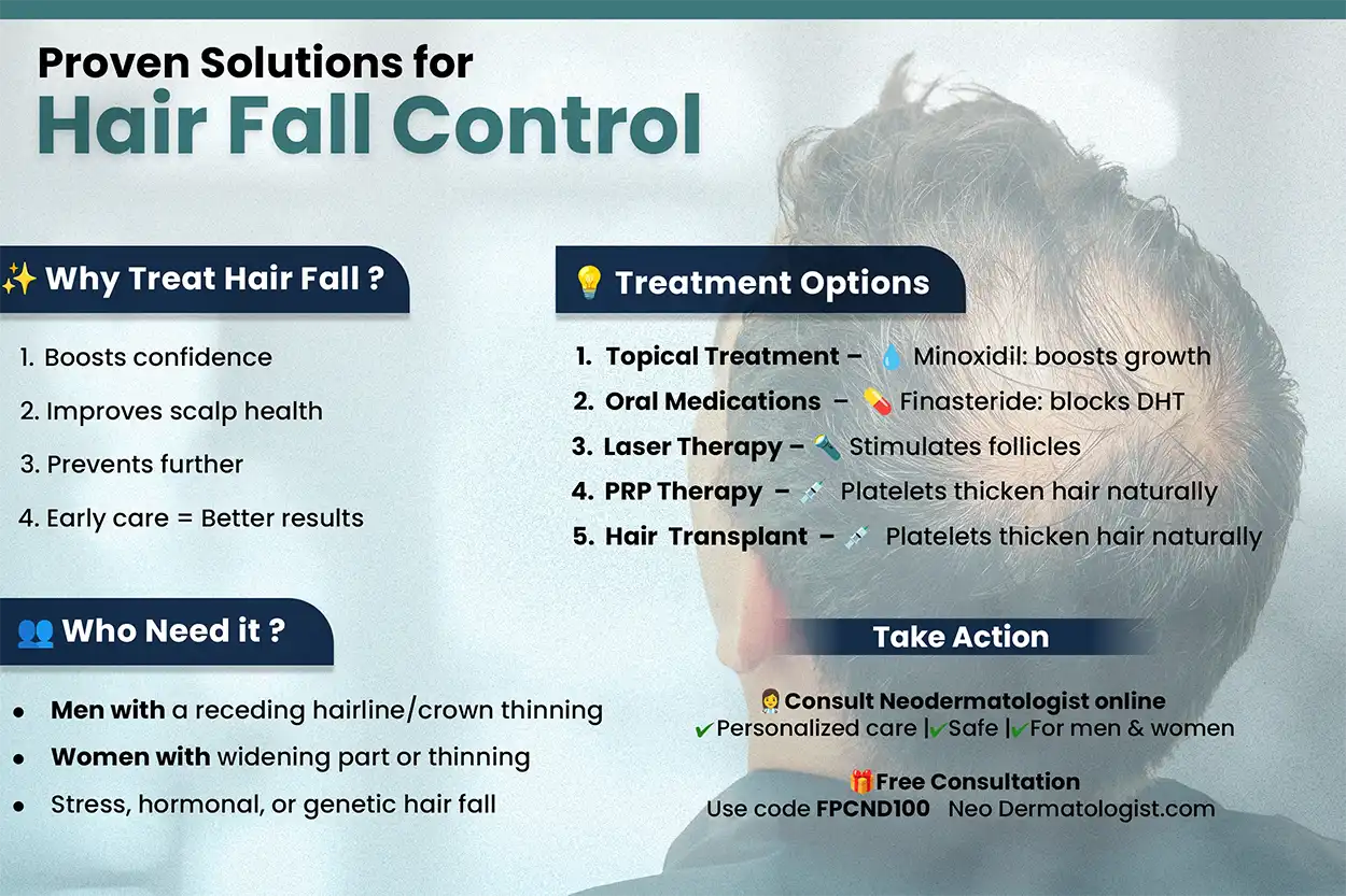  Proven Solutions for Hair Fall Control -  Treatment Options and How To Treat It Solution and Treatment Plan By Neodermatologist