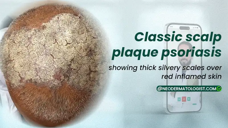 Classic Scalp Plaque Psoriasis (Close-Up View)