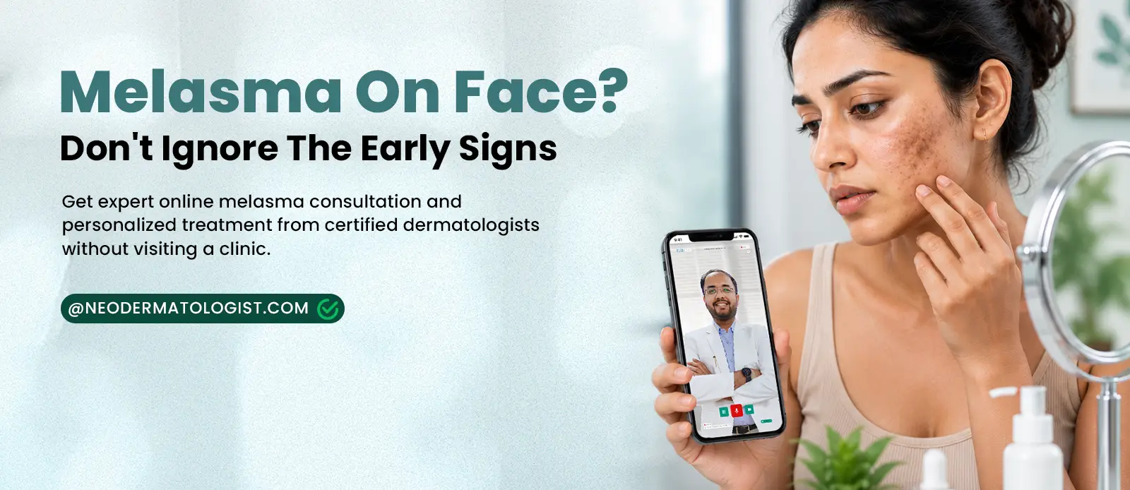 Melasma on face early signs with expert online consultation and personalized treatment at NeoDermatologist