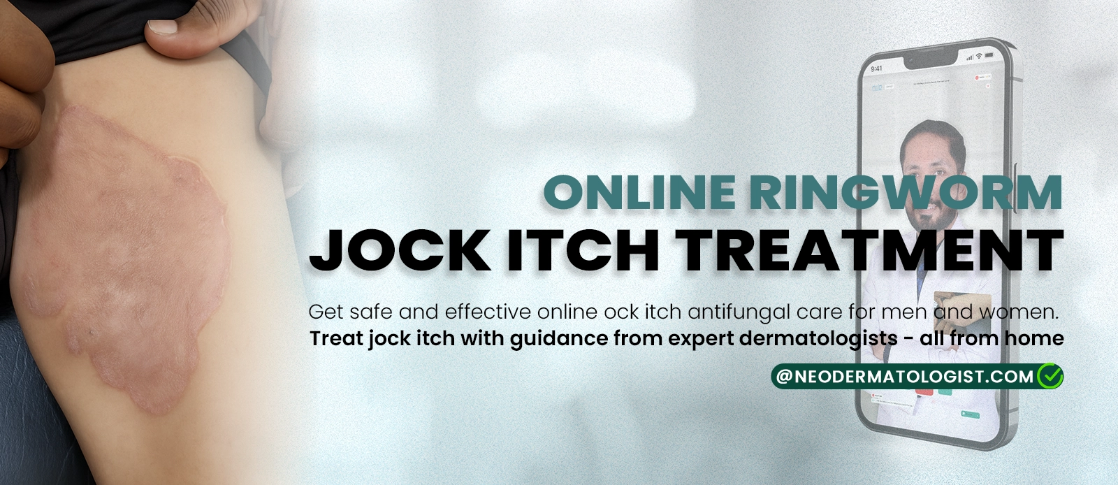 Online Ringworm Jock Itch Treatment - Get safe and effective online jock itch antifungal care for men and women
