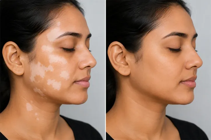 Neodermatologist त्वचा विशेषज्ञ द्वारा विटिलिगो (सफेद दाग) के इलाज और ऑनलाइन कंसल्टेशन के बाद के 'पहले और बाद' के नतीजे
