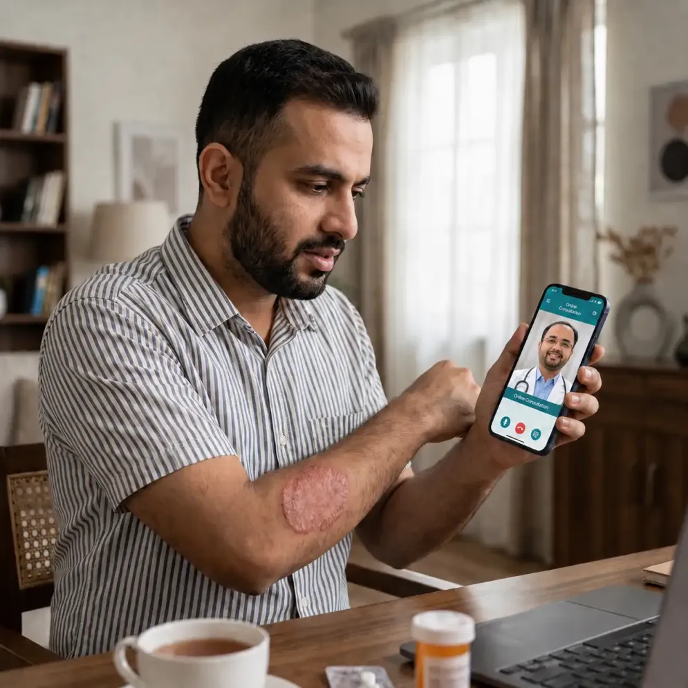 दाद / Ringworm Infection का तुरंत इलाज - रिंगवर्म ट्रीटमेंट (daad ka ilaaj) के लिए ऑनलाइन डर्मेटोलॉजिस्ट से कंसल्टेशन - Neodermatologist 